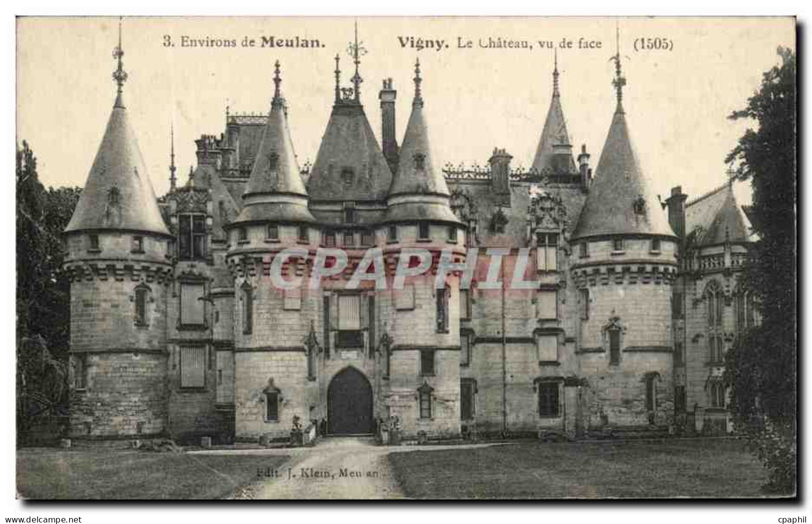 CPA Environs De Meulan Vigny Le Chateau Vu De Face