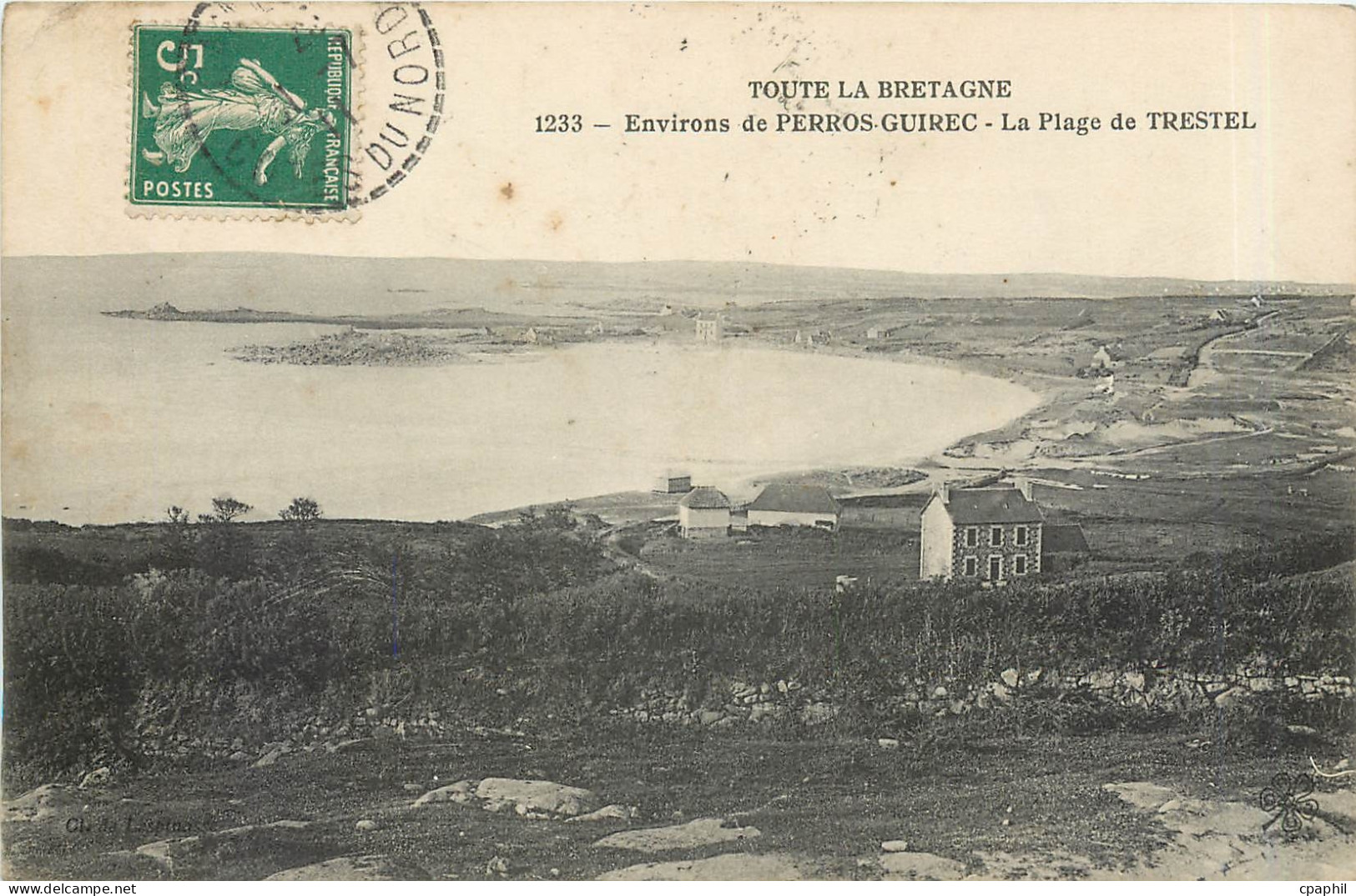 CPA Environs de Perros Guirec La Plage de Trestel