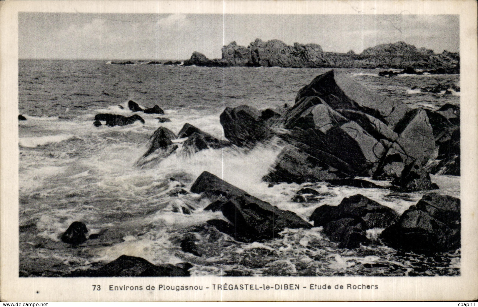 CPA Environs de Plougasnou Tregastel le Diben Etude de Rochers