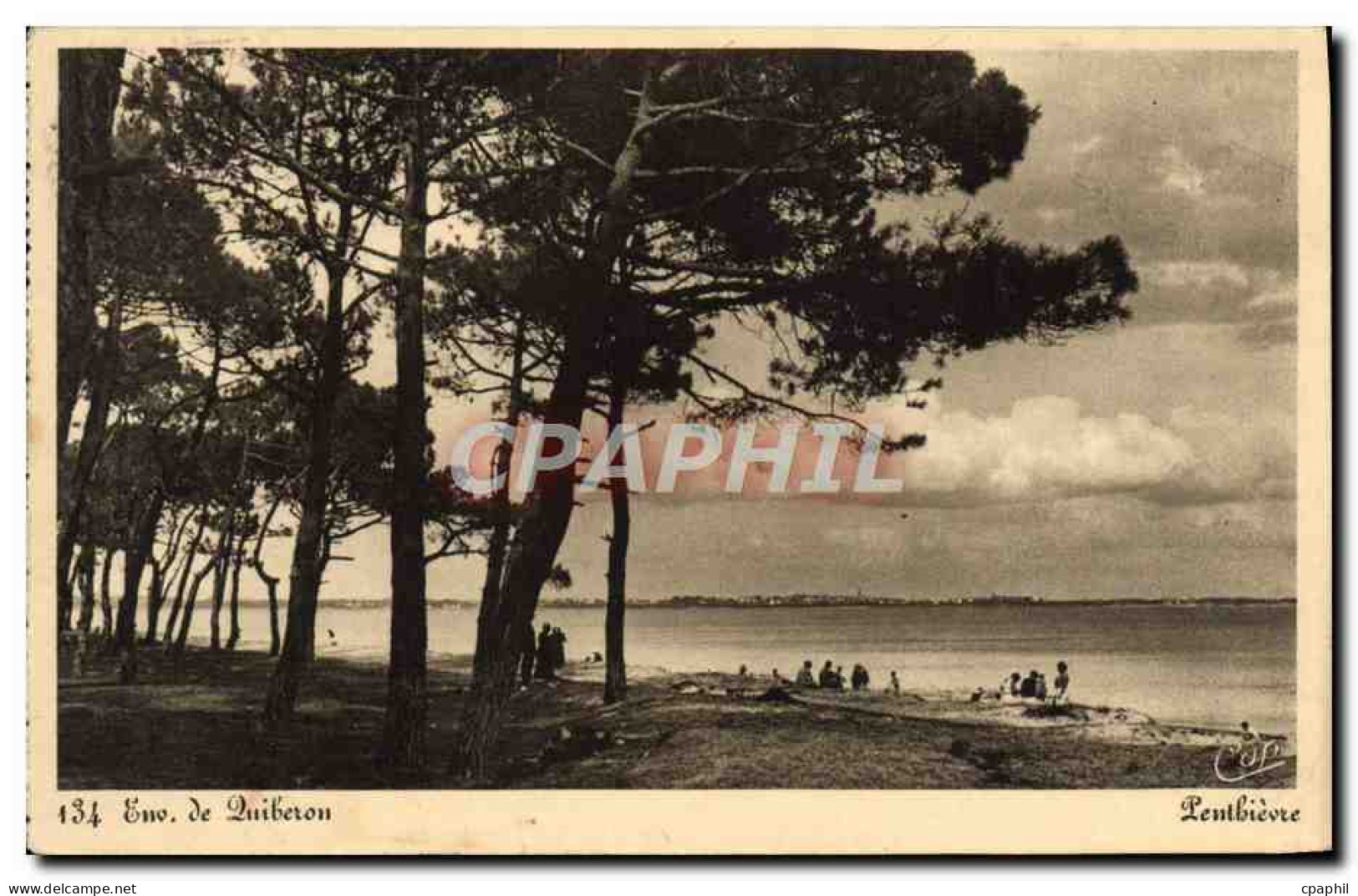 CPA Environs de Quiberon Penthievre DAguin Quiberon Plages Grottes