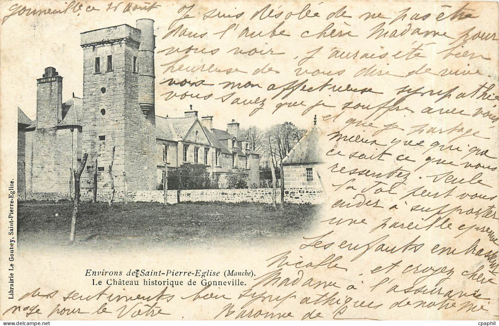 CPA Environs de Saint Pierre Eglise Manche Le Chateau historique de Gonneville