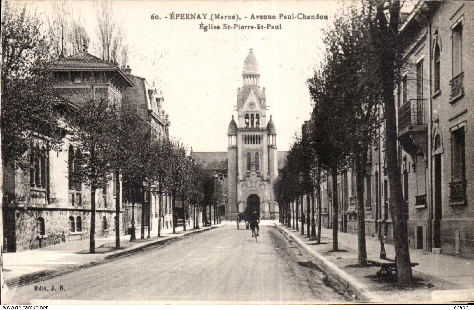 CPA Epernay Avenue Paul Chandon Eglise St Pierre St Paul