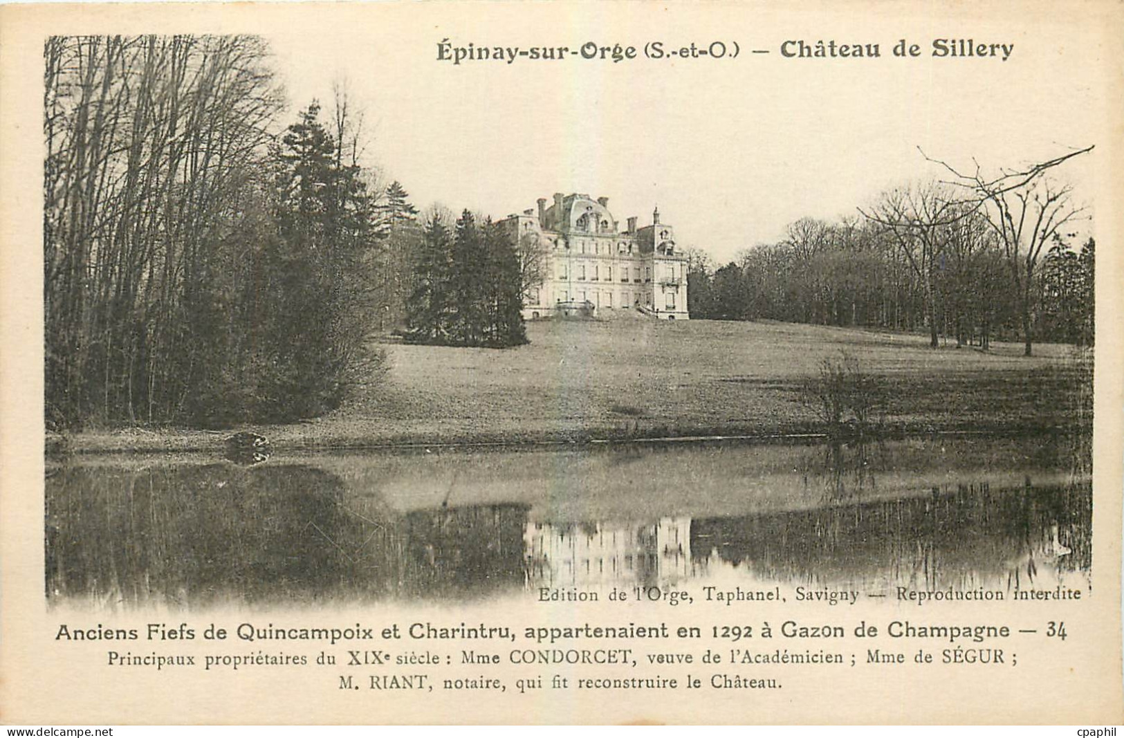 CPA Epinay sur Orge Chateau de Sillery Anciens Fiels de Quincampoix et Charaintru