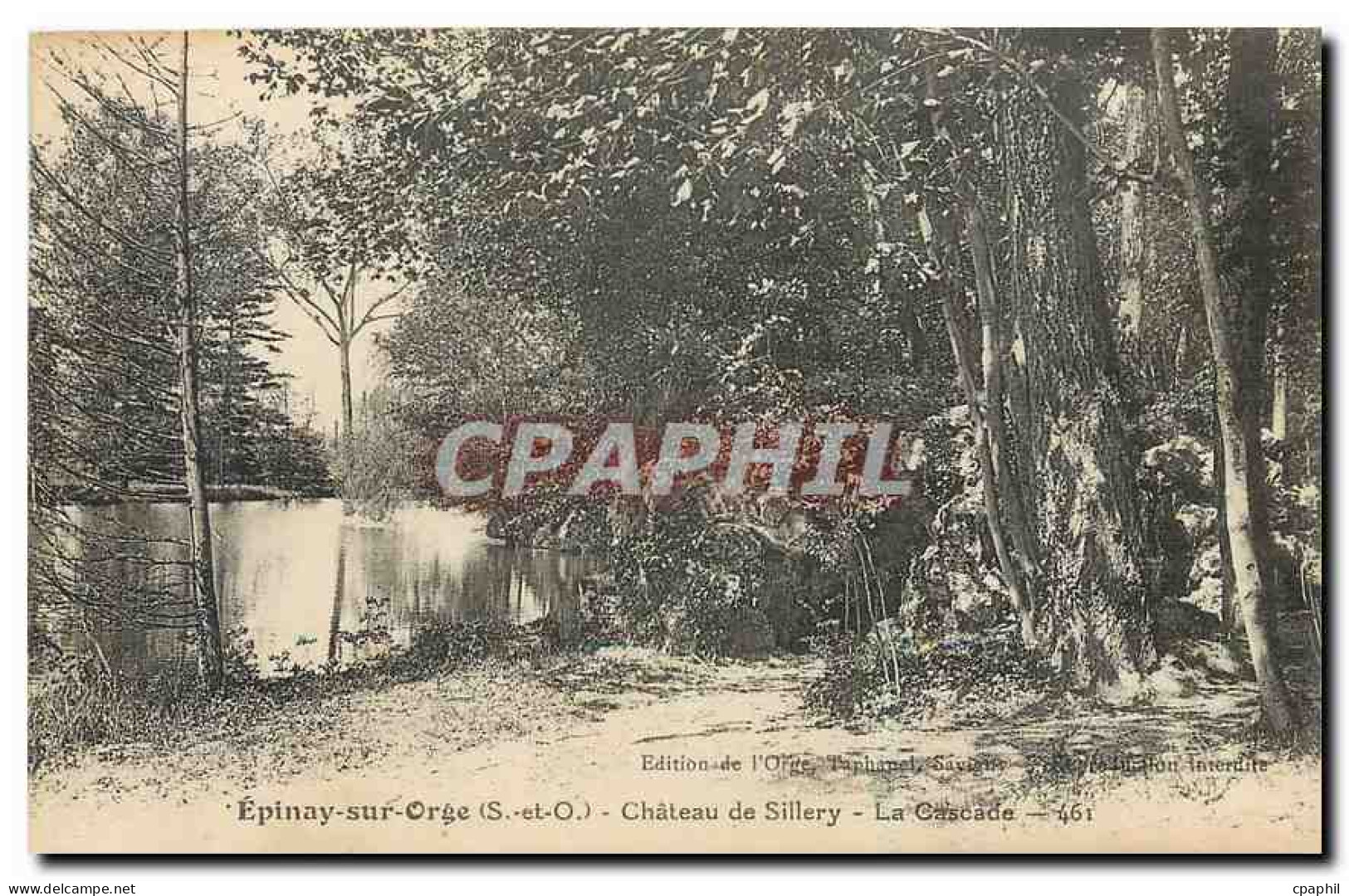 CPA Epinay sur Orge S et O Chateau de Sillery La Cascade