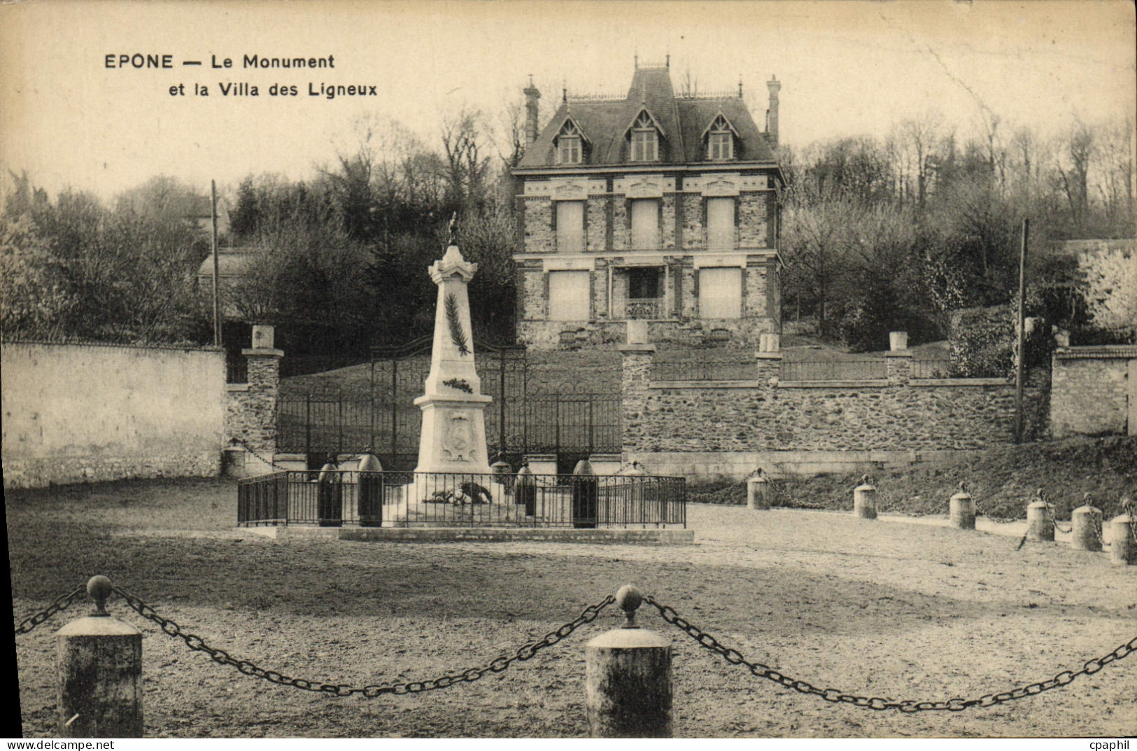 CPA Epone Le Monument et la Villa des Ligneux