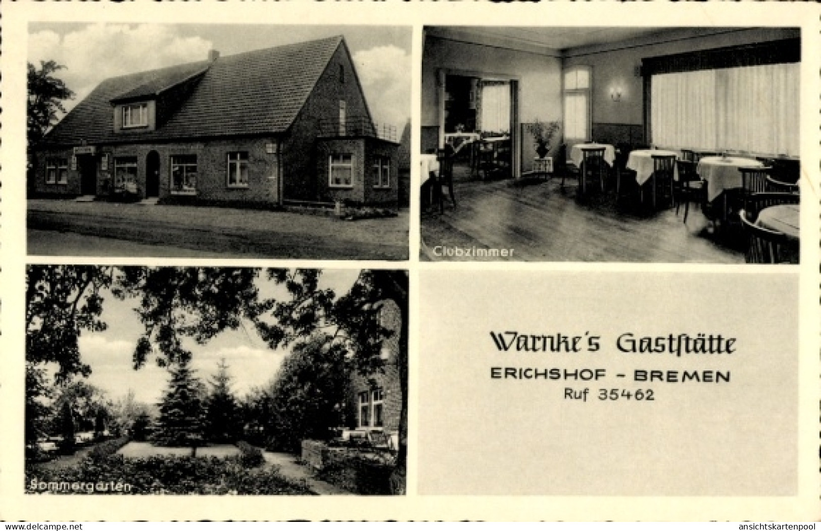 CPA Erichshof Weyhe Niedersachsen, Warnkes Gaststätte, Sommergarten, Clubzimmer