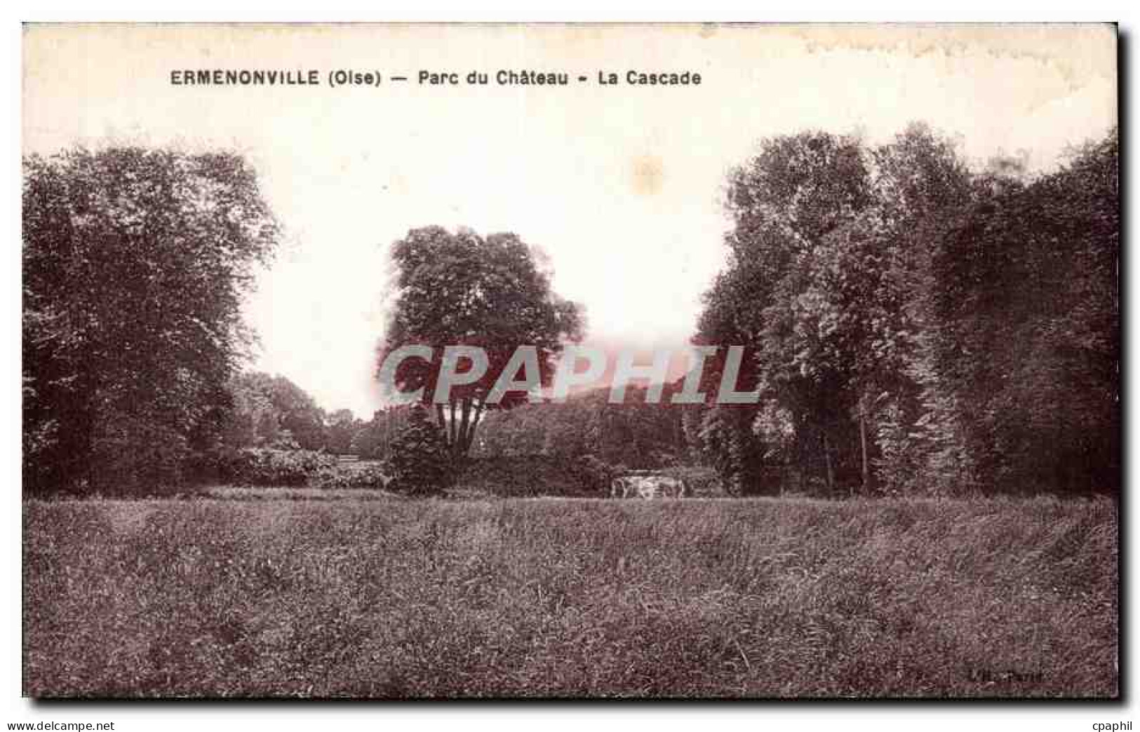 CPA Ermenonville (Oise) Parc du Chateau La Cascade