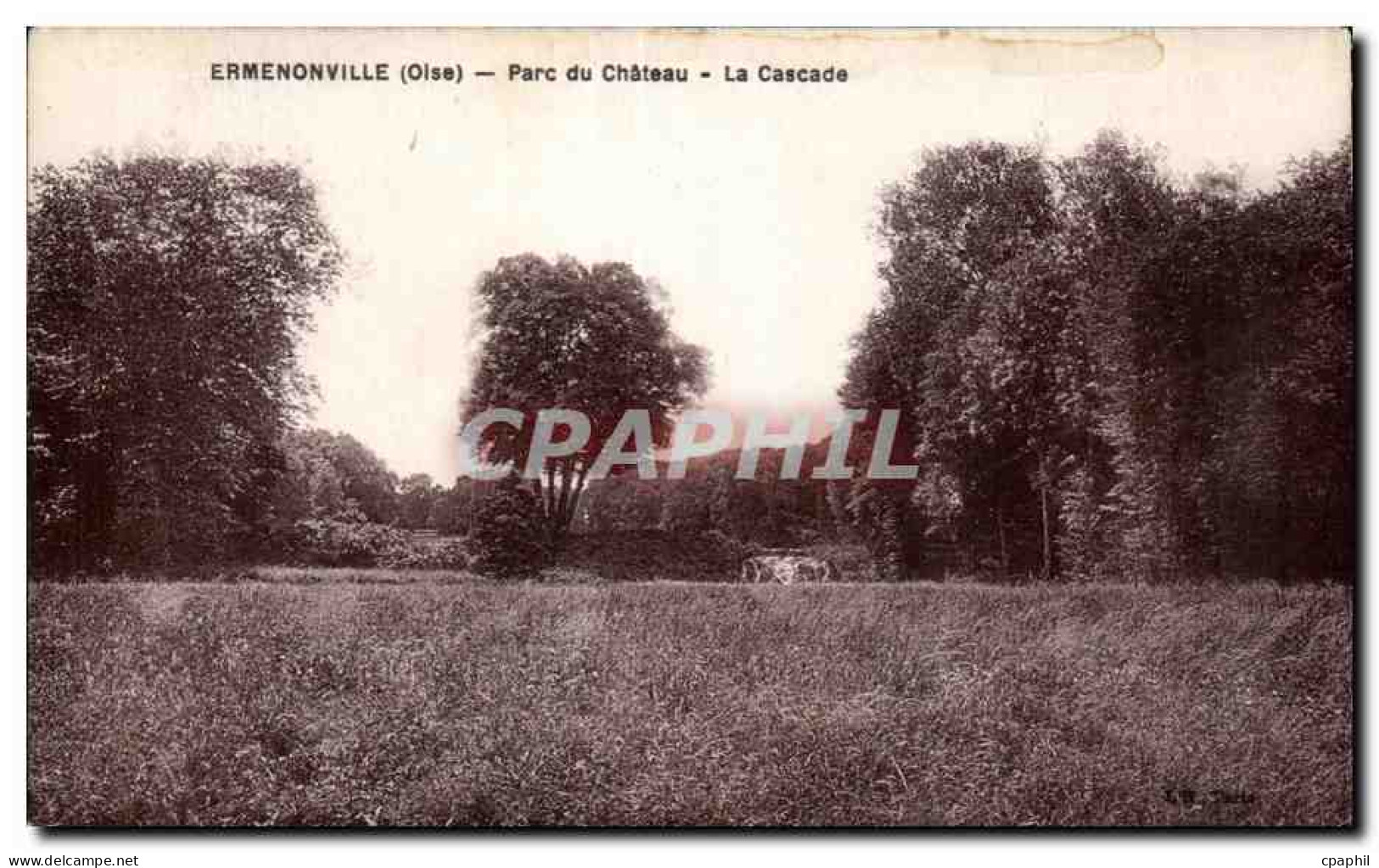 CPA Ermenonville (Oise) PArc du Chateau La Cascade