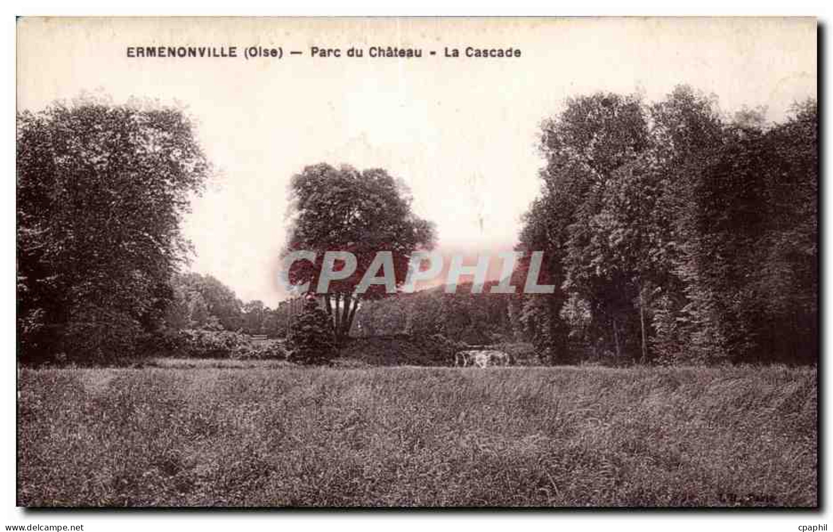 CPA Ermenonville (Oise) Parc du Chateau La Cascade