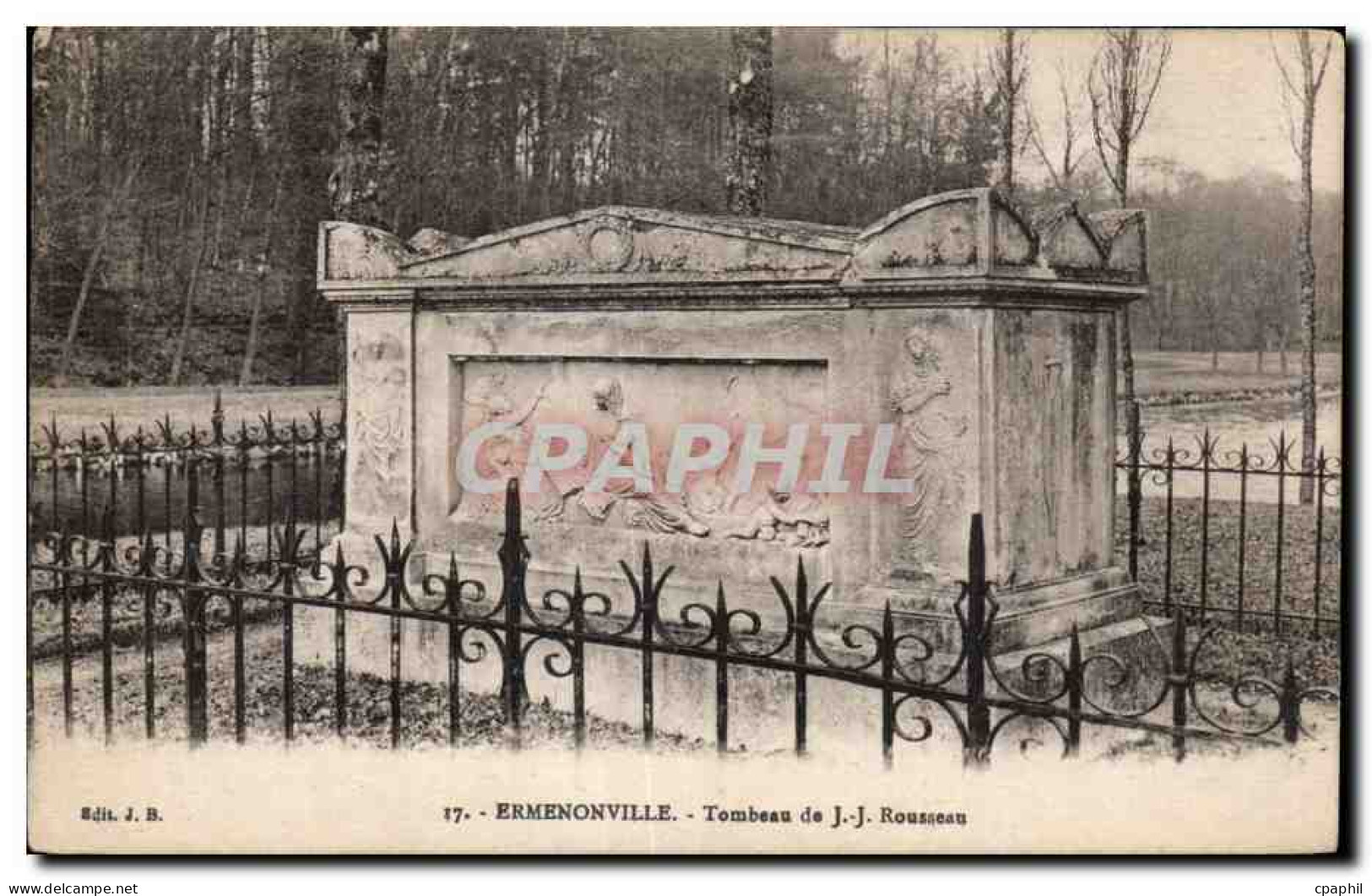 CPA Ermenonville Tombeau de JJ Rousseau