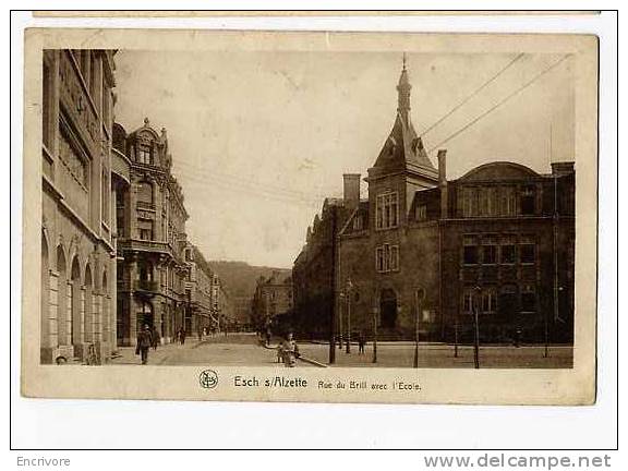 cpa ESCH ALZETTE rue du brill avec l'école - nels