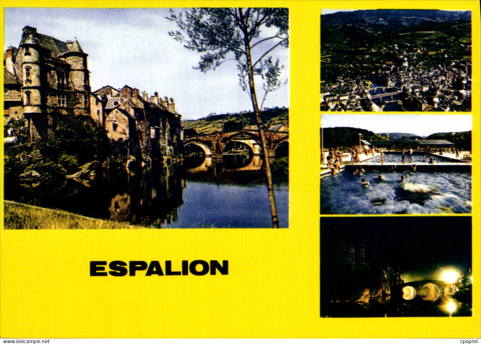 CPA Espalion Aveyron Le pont vieux et le palais