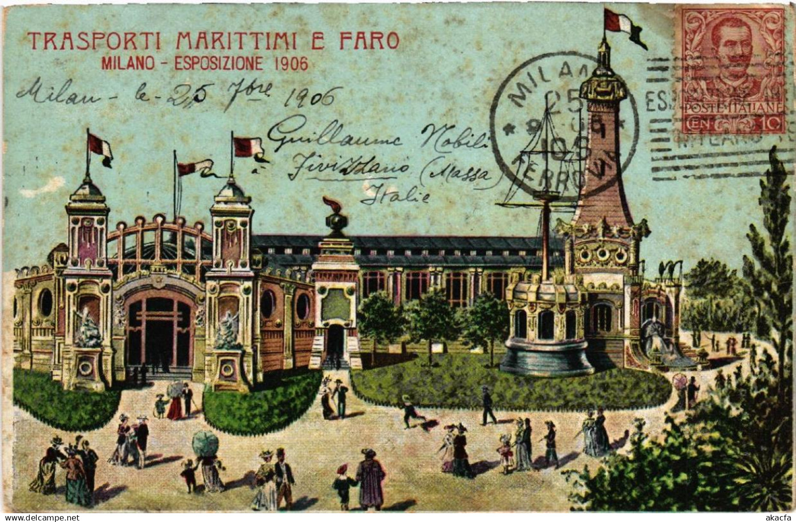 CPA Esposizione di Milano Trasporti Marittimi e Faro ITALY (553171)