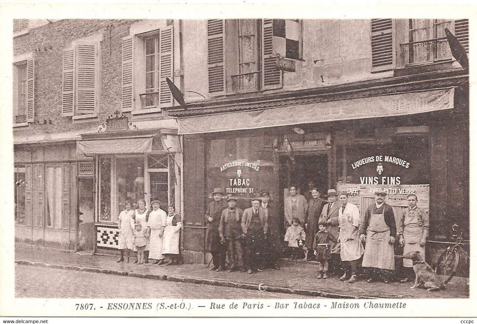 CPA Essonnes Rue de Paris Bar Tabacs Maison Chaumette