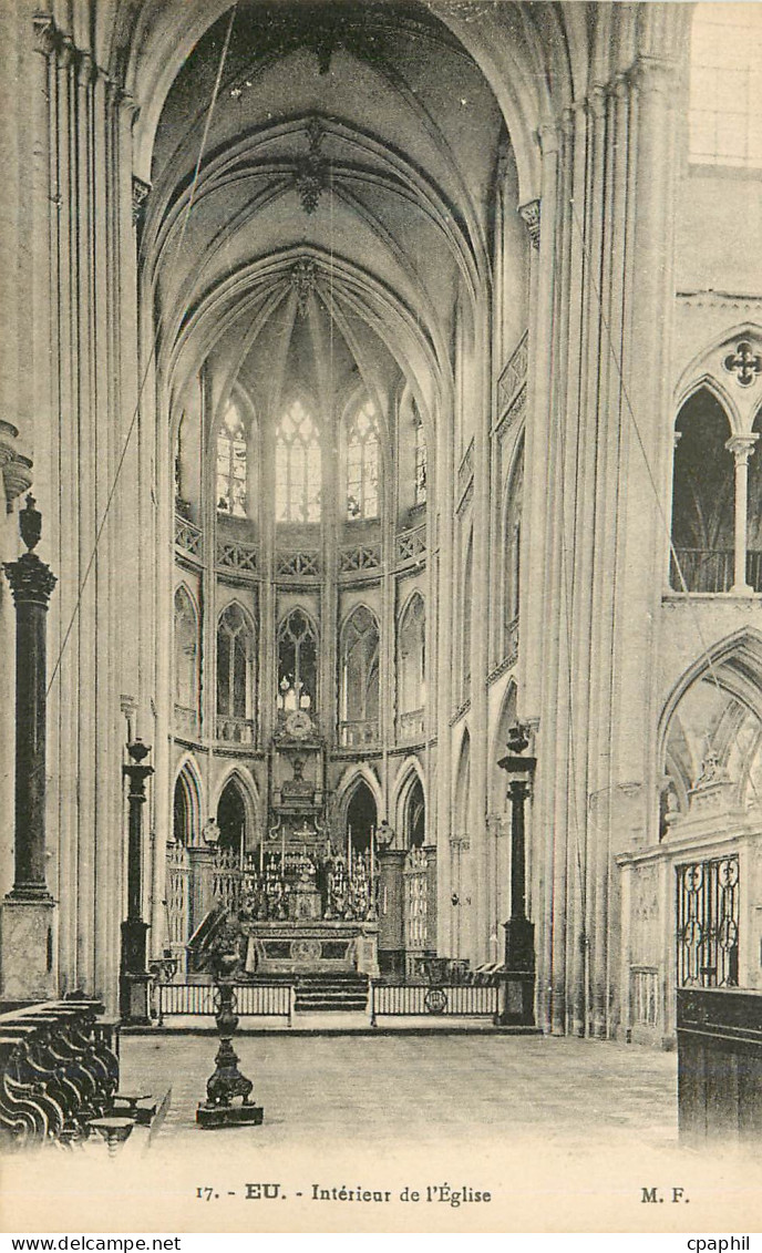 CPA Eu interieur de l'eglise