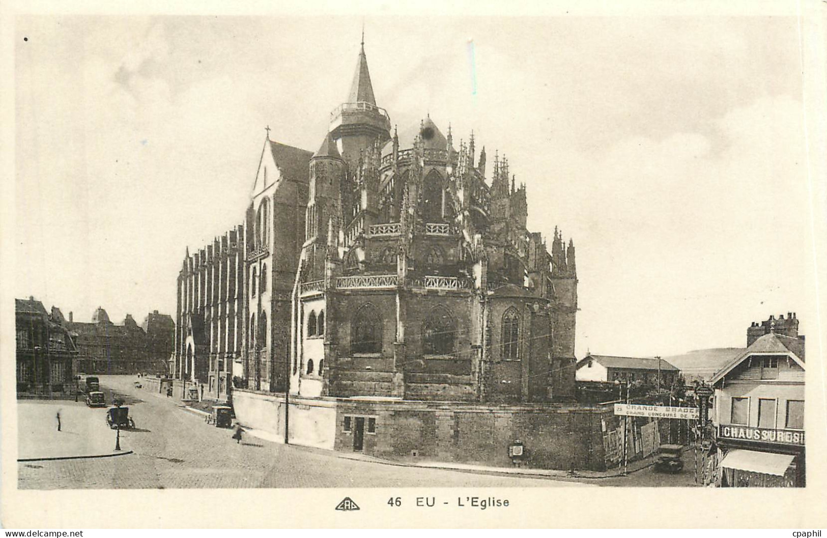 CPA EU-l'Eglise Magasin Chaussures