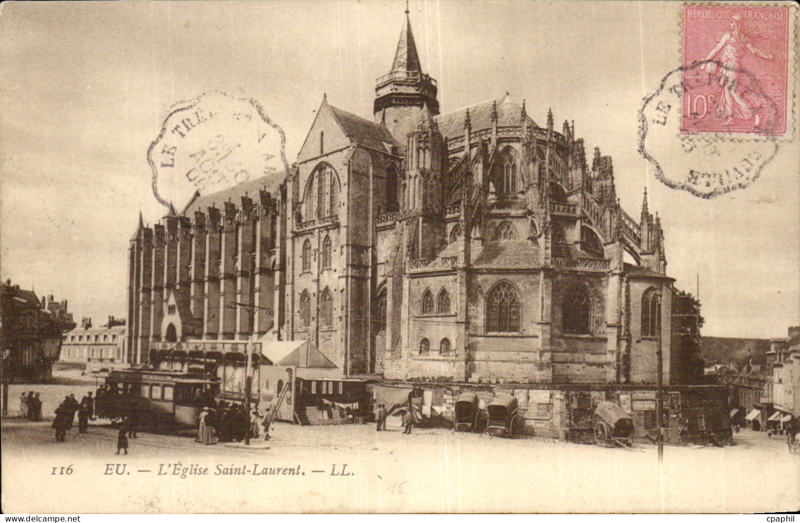 CPA Eu L'eglise Saint Laurent