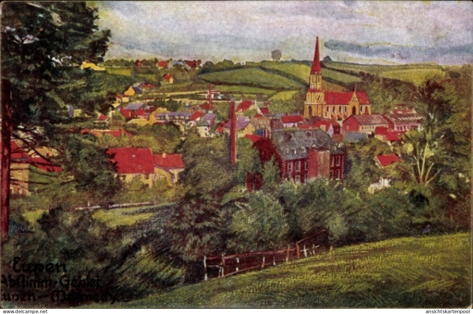 CPA Eupen Wallonien Lüttich, Malmedy, Panorama