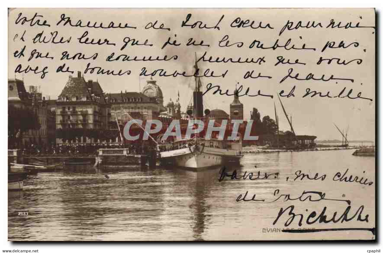 CPA Evian les Bains Bateau