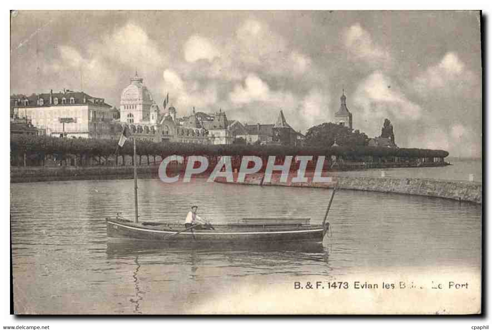 CPA Evian les Bains le Port Bateau