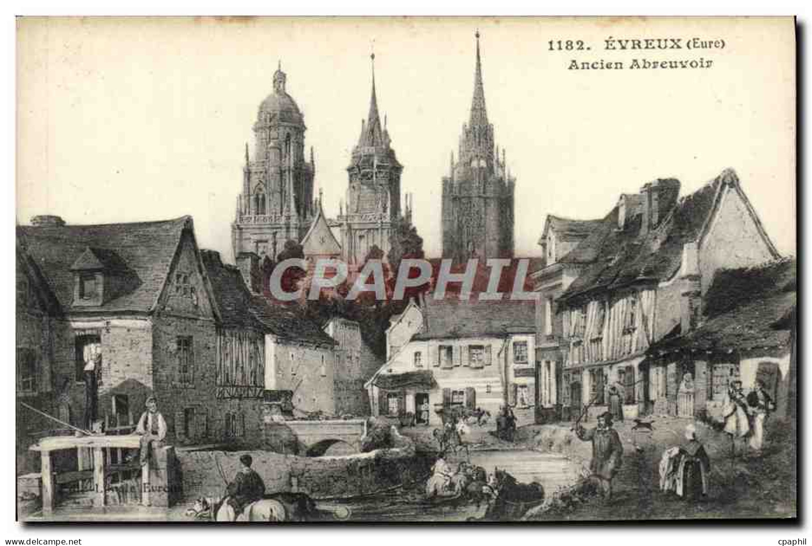 CPA Evreux Aucien Abreuvoir