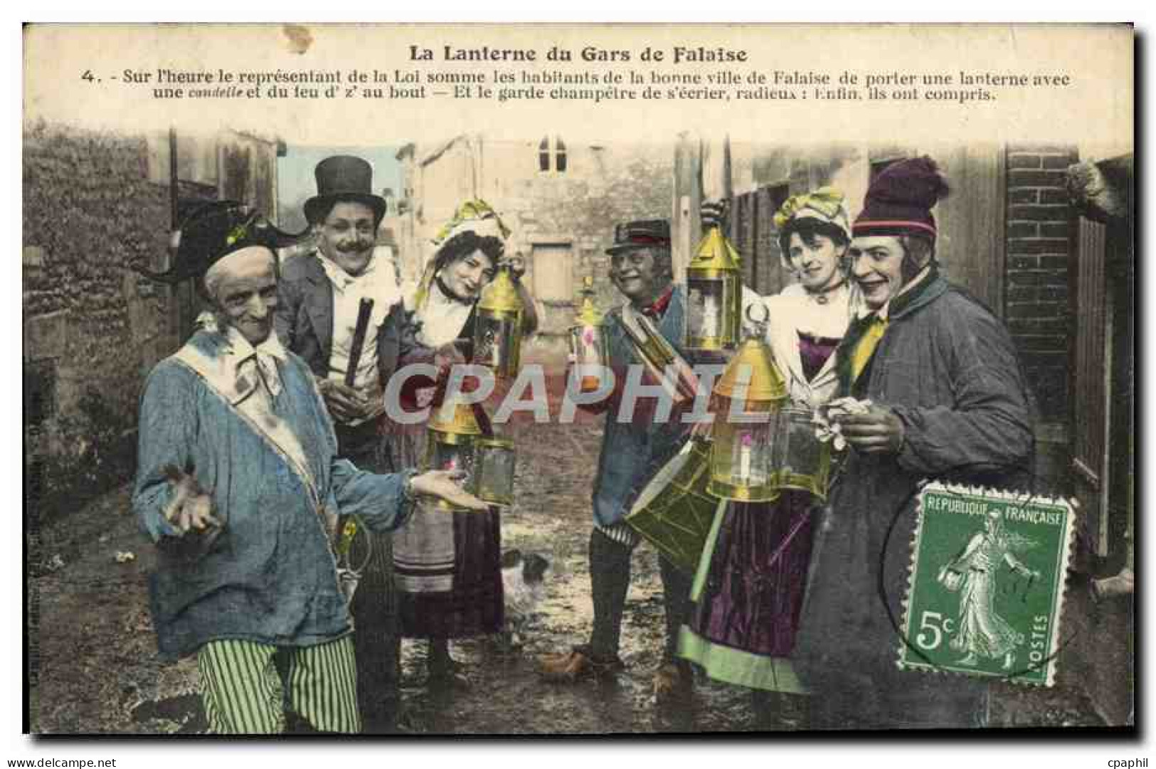 CPA Falaise La Lanterne du Gars de Falaise Folklore Costume