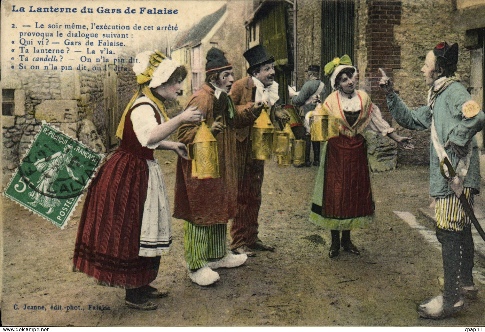 CPA Falaise La lanterne du gars de Falaise Folklore Costume