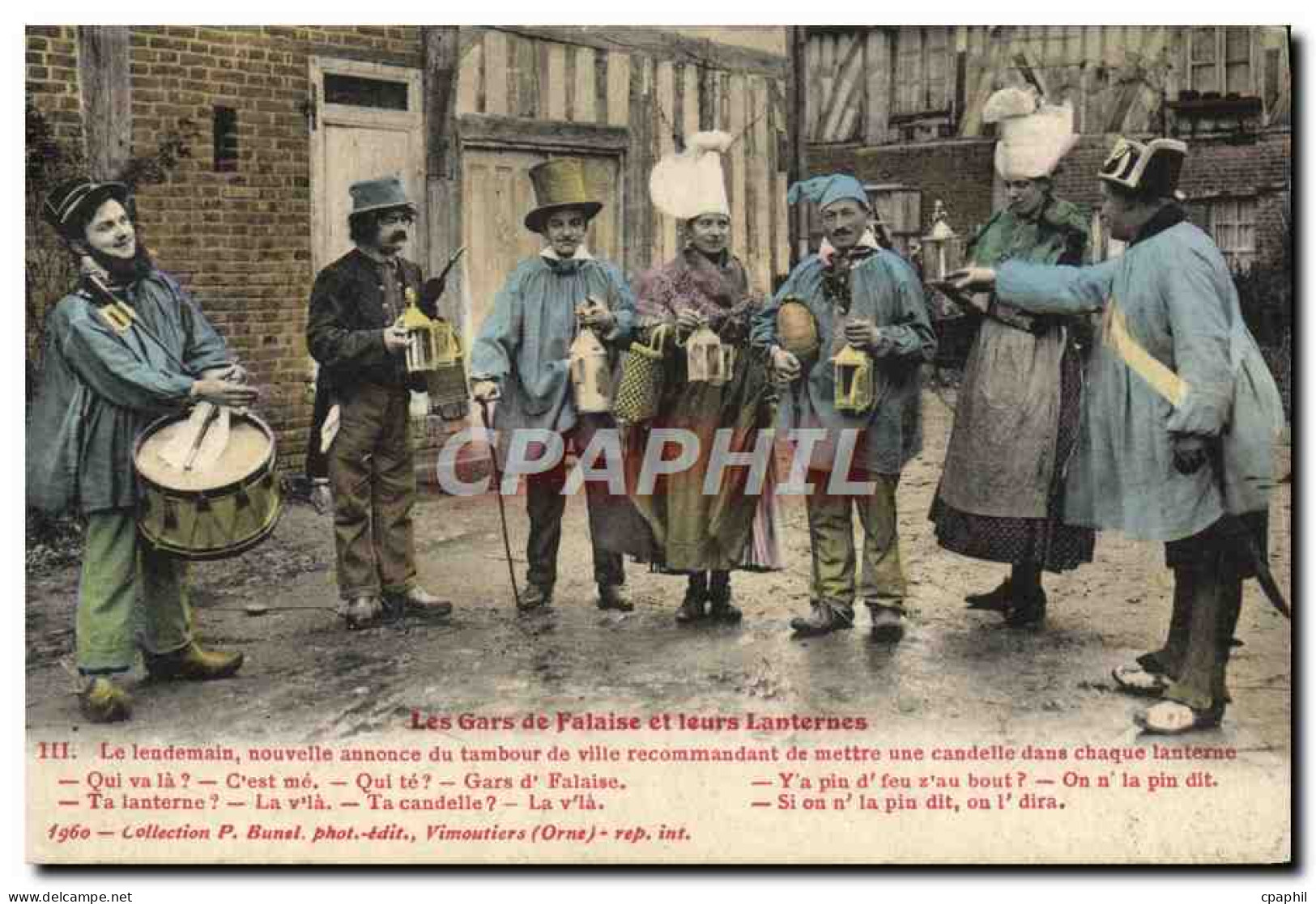 CPA Falaise La lanterne du gars de Falaise Folklore Costume
