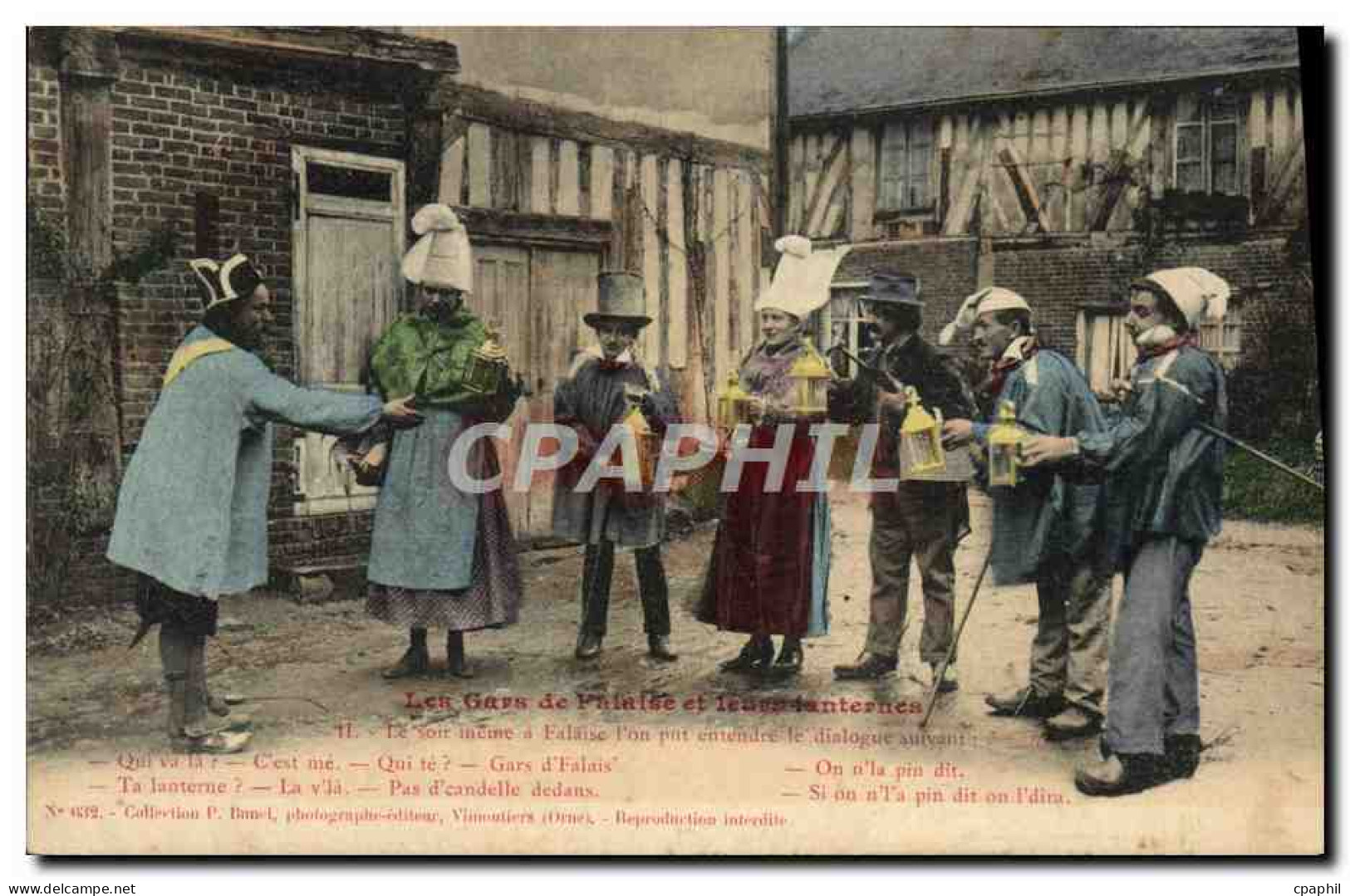 CPA Falaise La lanterne du gars de Falaise Folklore Costume
