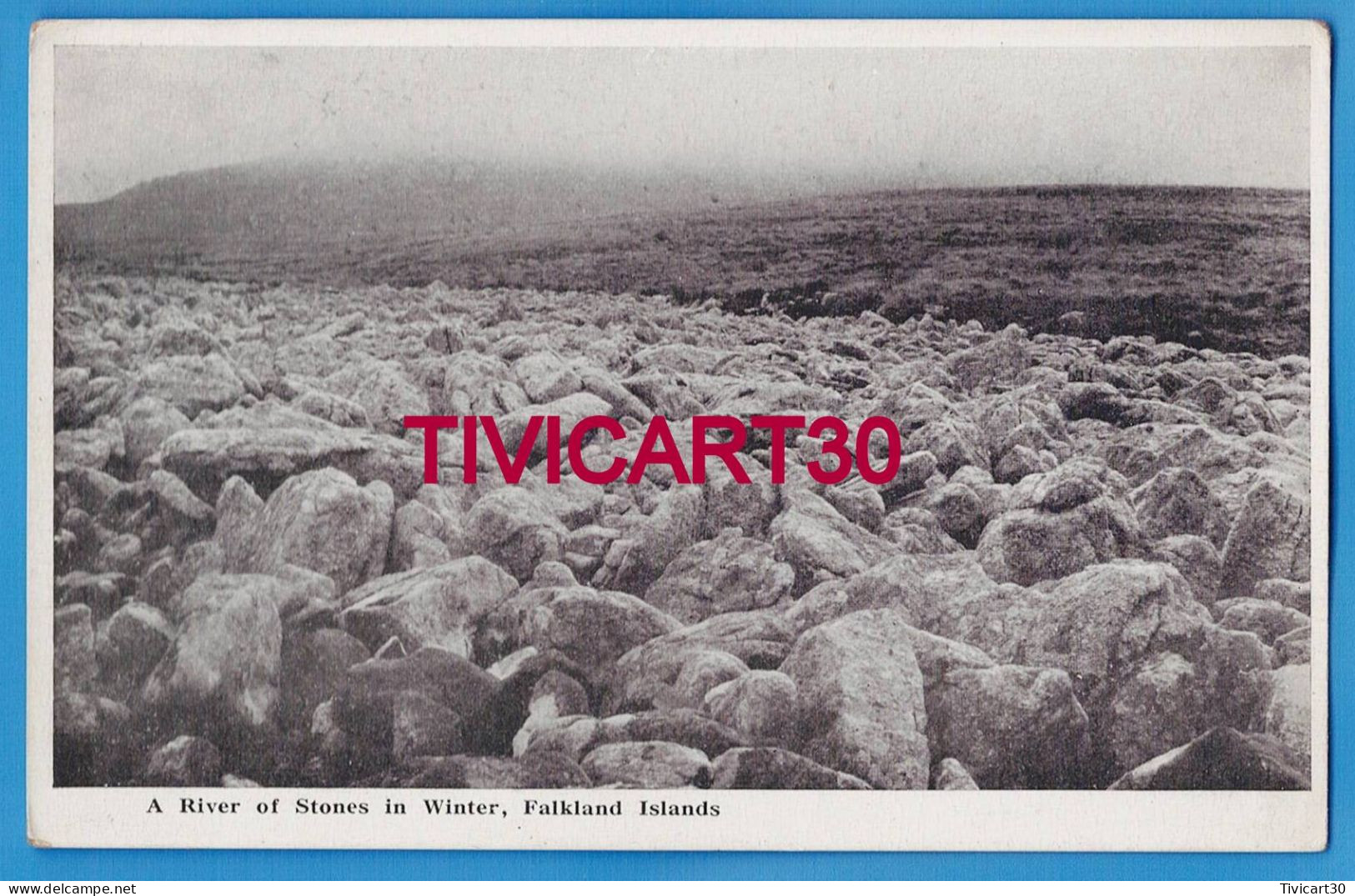 CPA FALKLAND - A RIVER OF STONES IN WINTER, FALKLAND ISLANDS