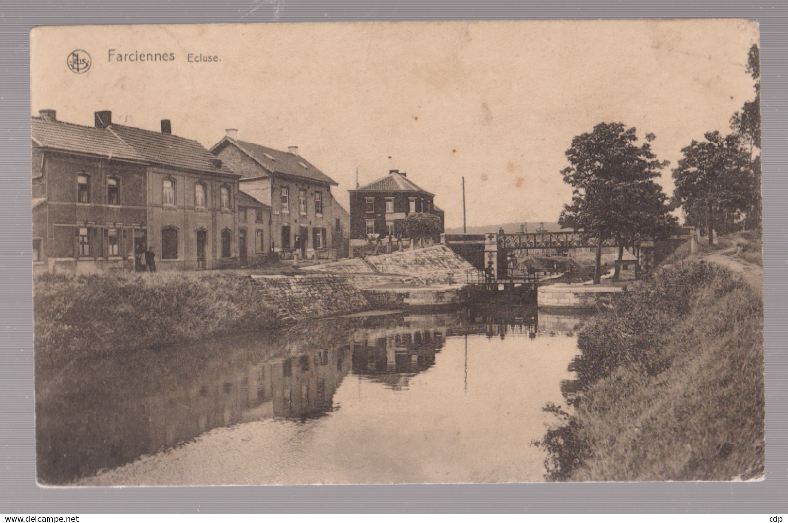 cpa farciennes   écluse  1923