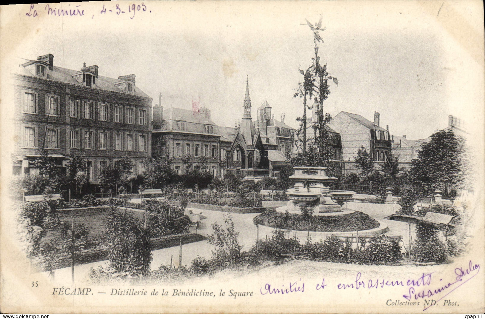 CPA Fecamp Distillerie de la Benedictine le Square