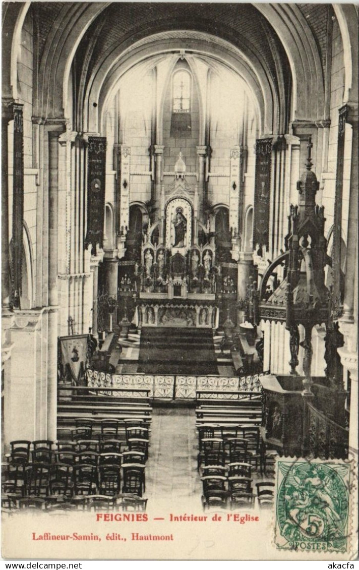 CPA FEIGNIES - Interieur de l'Église (136676)