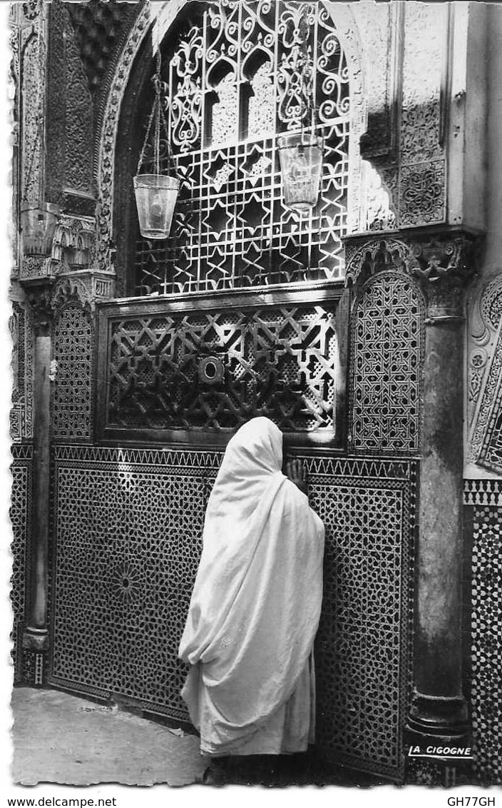 CPA FEZ -mosquée moulay idriss -trône des offrandes (fès)