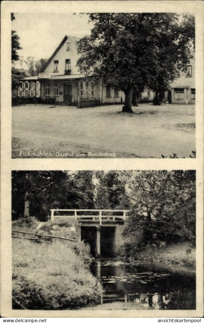 CPA Fickmühlen Bad Bederkesa Geestland Niedersachsen, Gasthof zum Bundeskrug