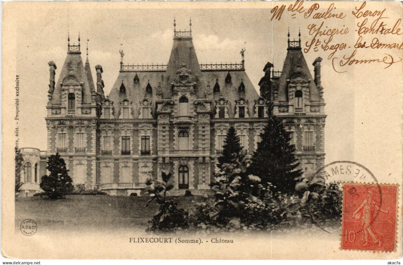 CPA Flixecourt le chateau (1499102)