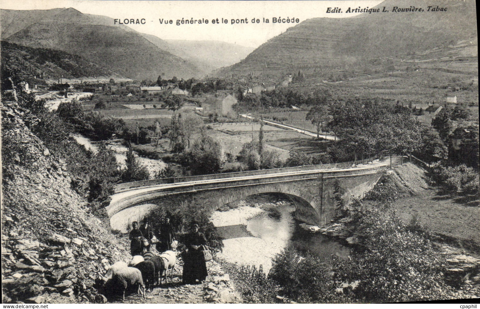 CPA Florac Vue Generale Et Le Pont De La Becede