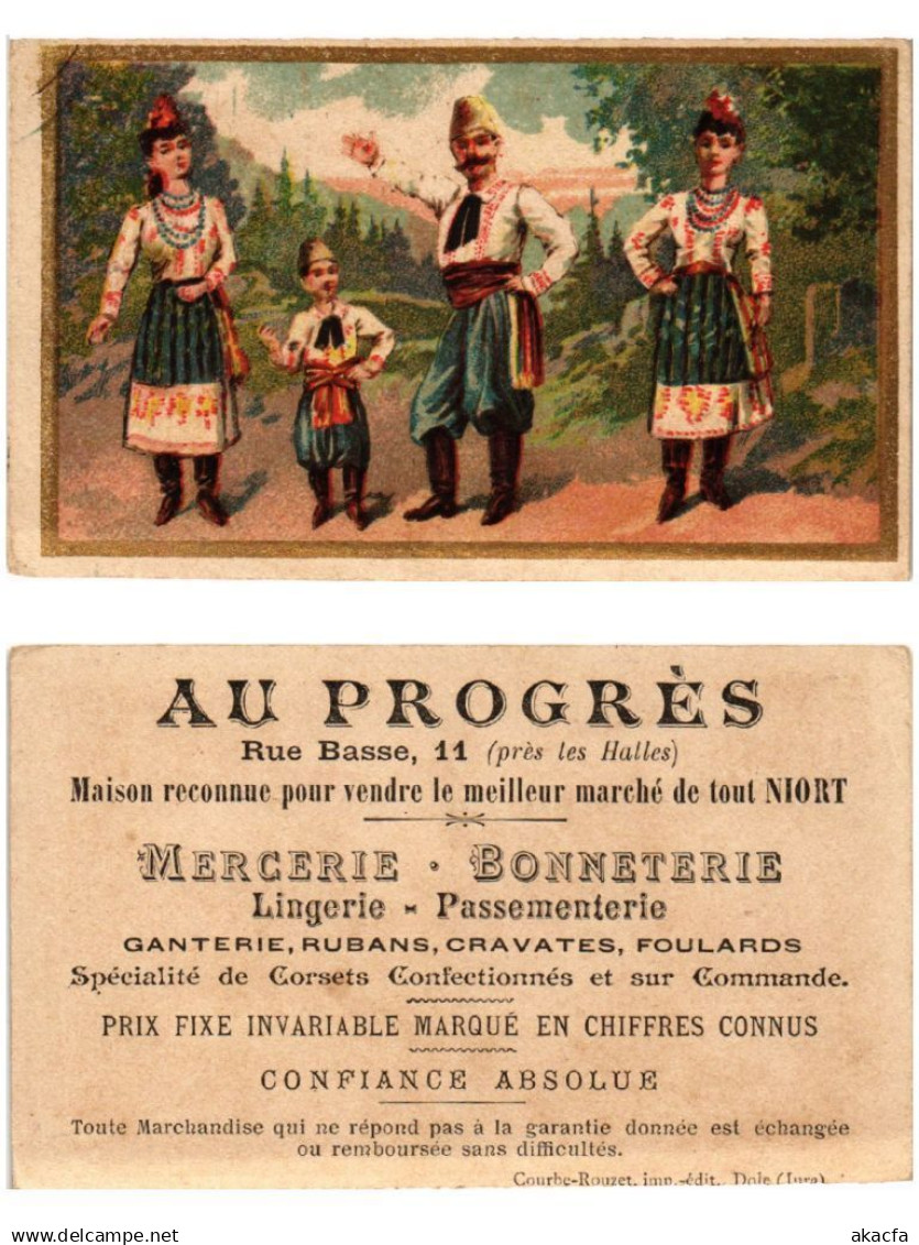CPA folklore Au Progres publicité au dos ROMANIA (503919)
