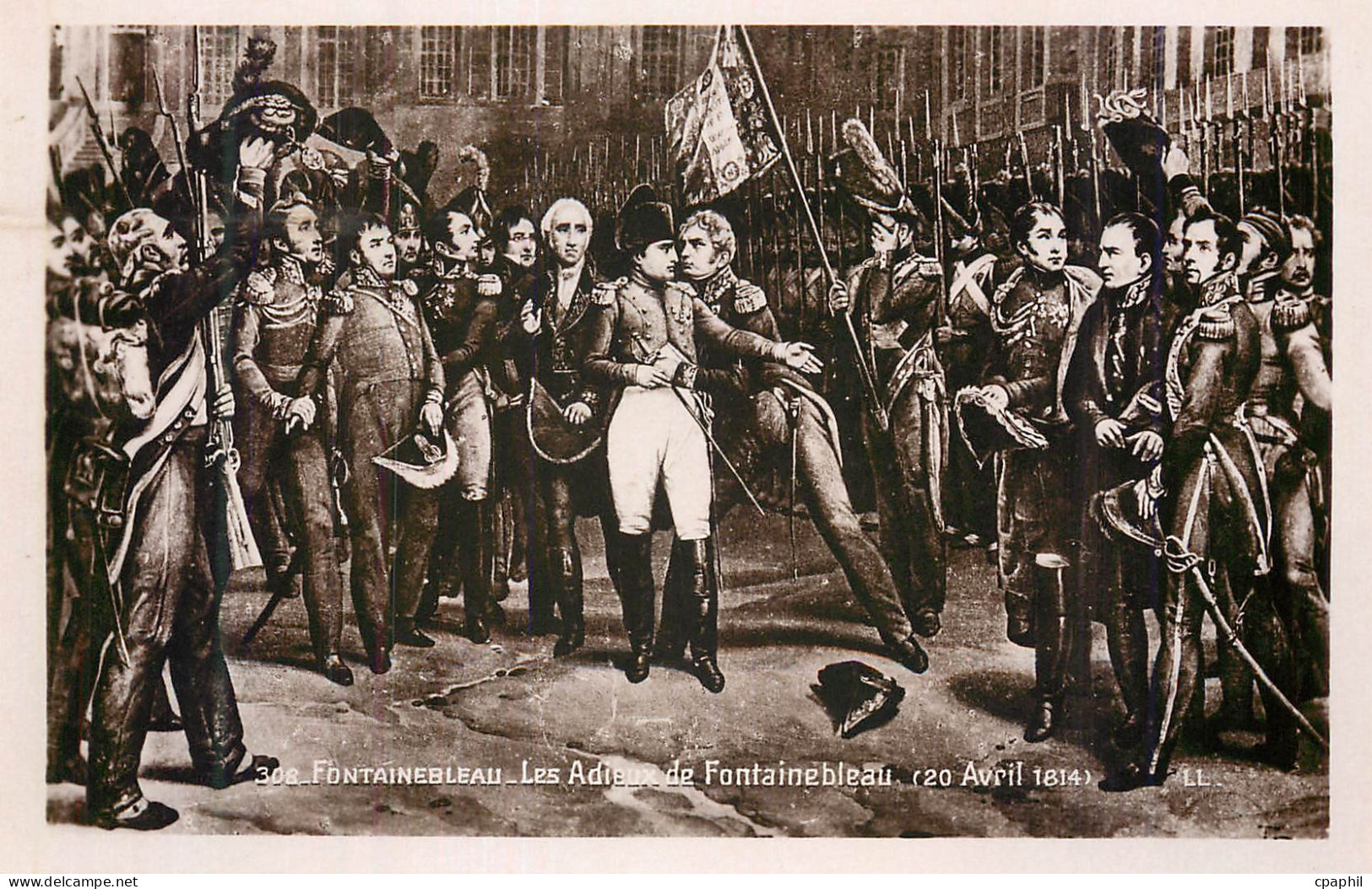 CPA Fontainebleau les adieux de fontainebleau (20 avril 1814) Napoleon 1er