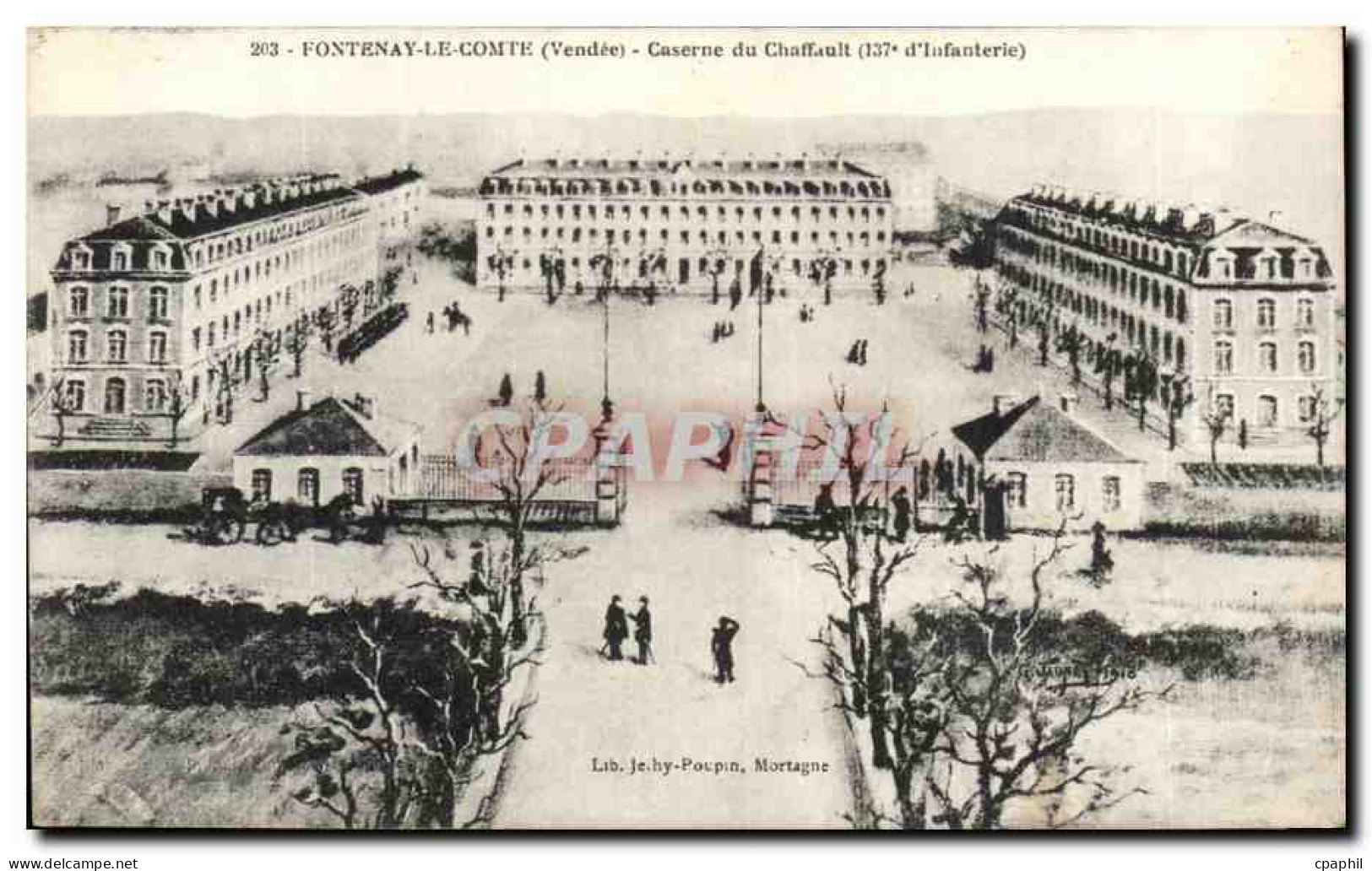 CPA Fontenay Le Comte Caserne du Chaffault 137eme d'infanterie