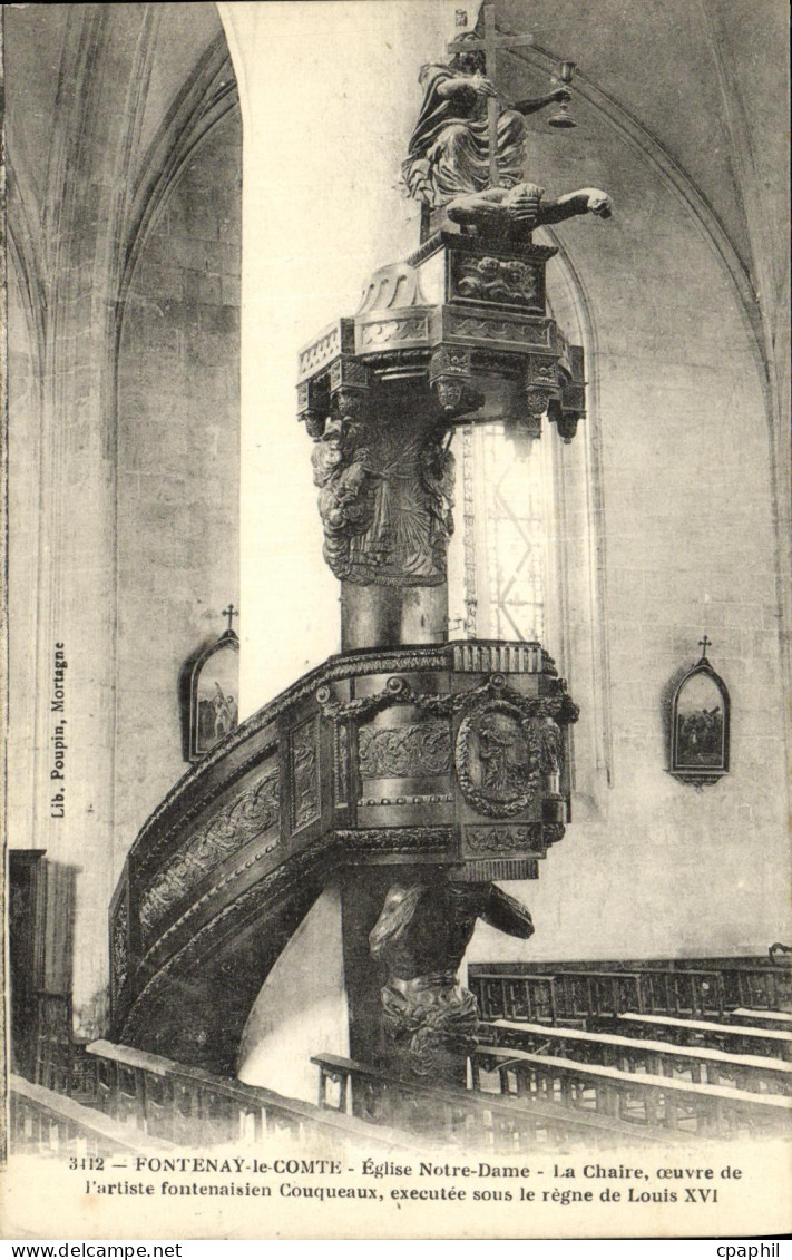 CPA Fontenay Le Comte Eglise Notre Dame La chaire