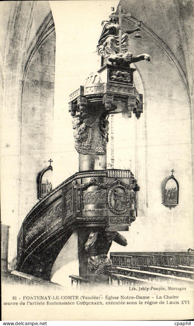 CPA Fontenay Le Comte Eglise Notre Dame La chaire