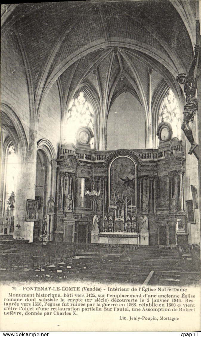 CPA Fontenay Le Comte Interieur de L Eglise Notre Dame