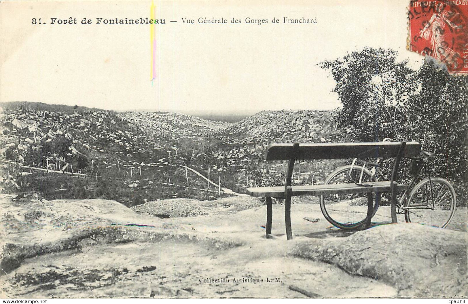 CPA Foret de Fontainebleau vu generale des Gorges de Franchard Velo Cycle