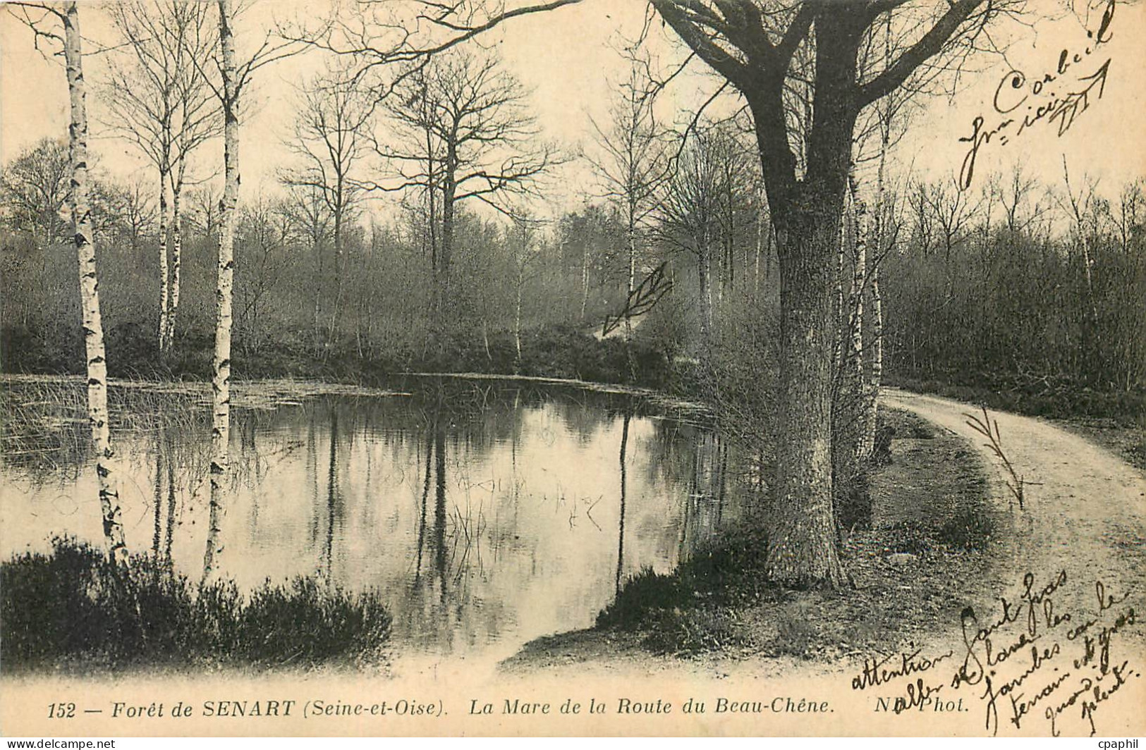 CPA Foret de Senart Seine et Oise La Mare de la Route du Beau Chene