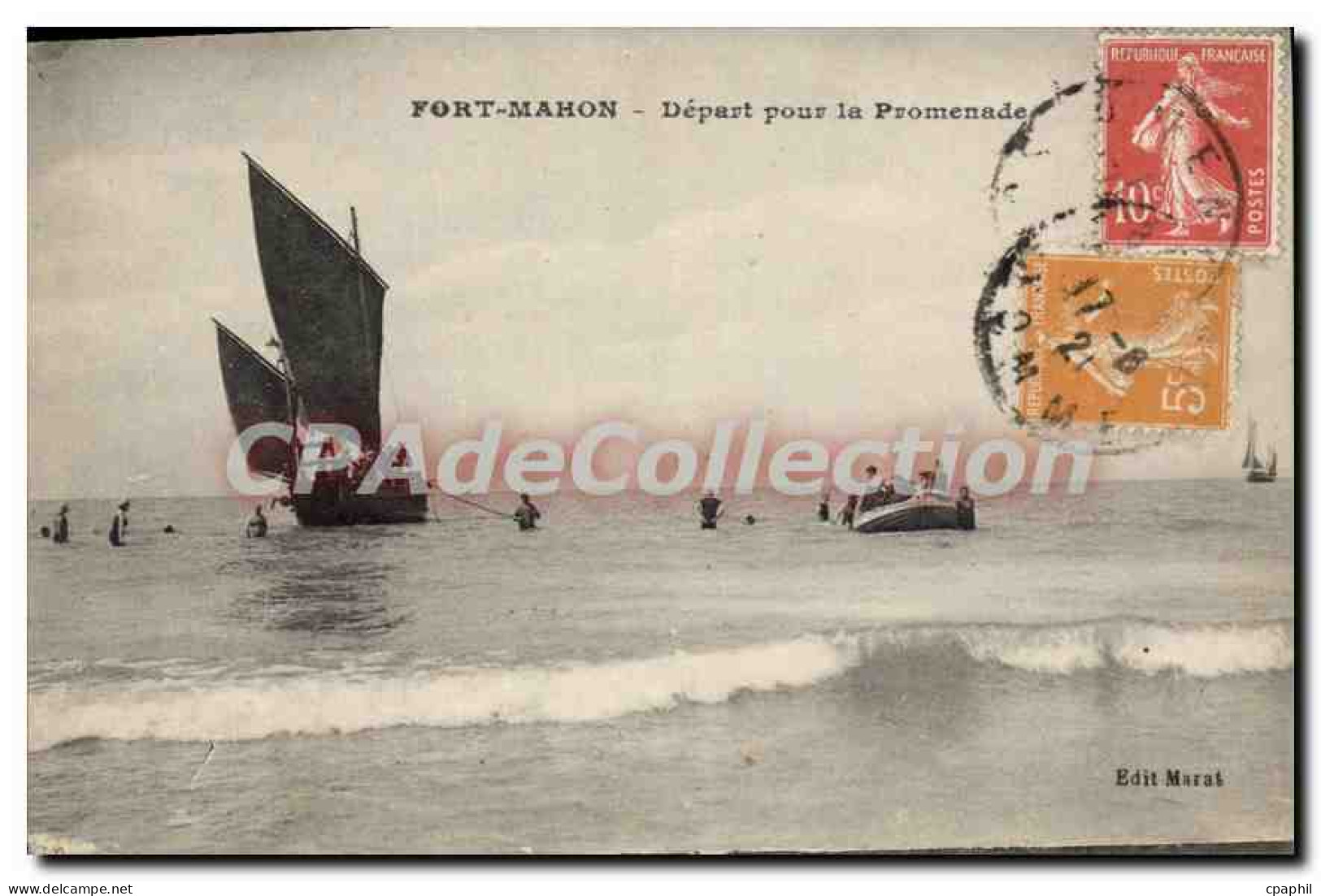 CPA Fort Mahon Depart Pour La Promenade