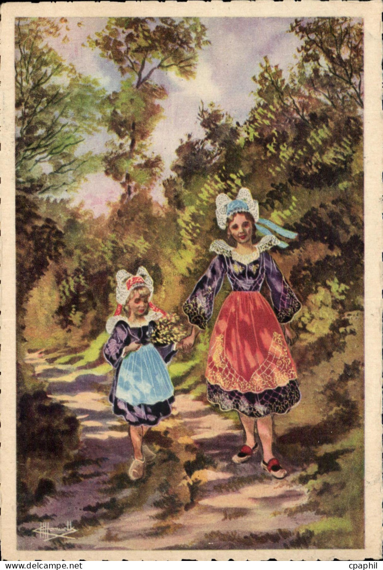 CPA Fouesnant Chemin Creux Fouesnant Folklore Costume