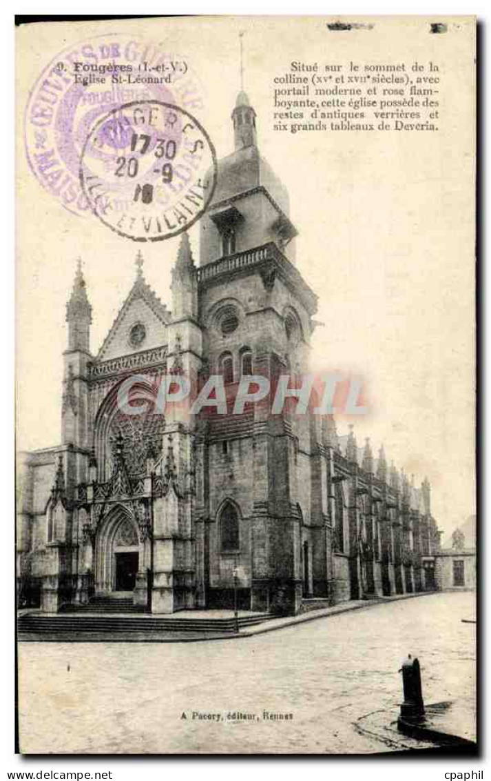 CPA Fougeres Eglise St Leonard