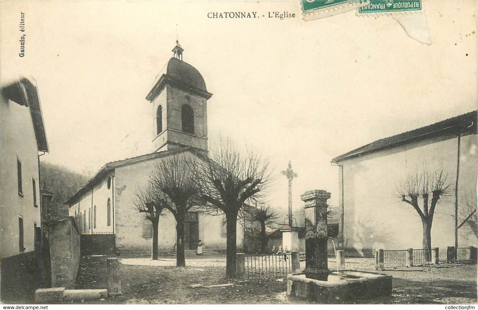 CPA FRANCE 38 "Chatonnay, l'église"