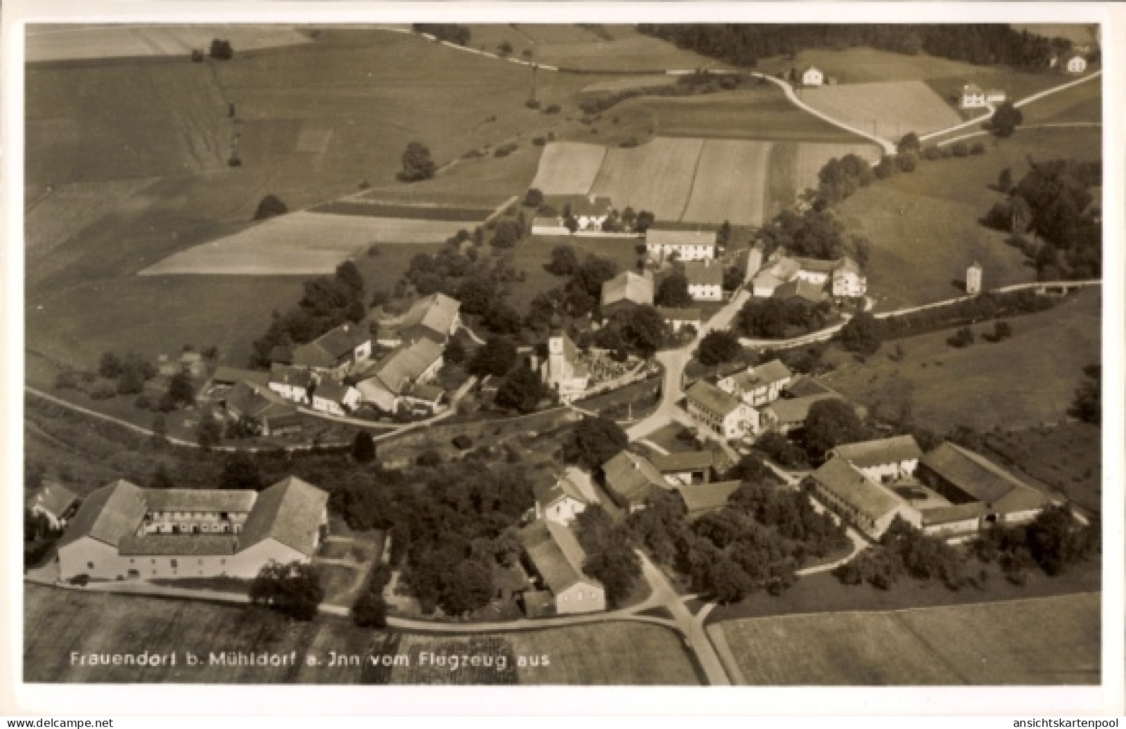 CPA Frauendorf Mühldorf am Inn Oberbayern, Fliegeraufnahme
